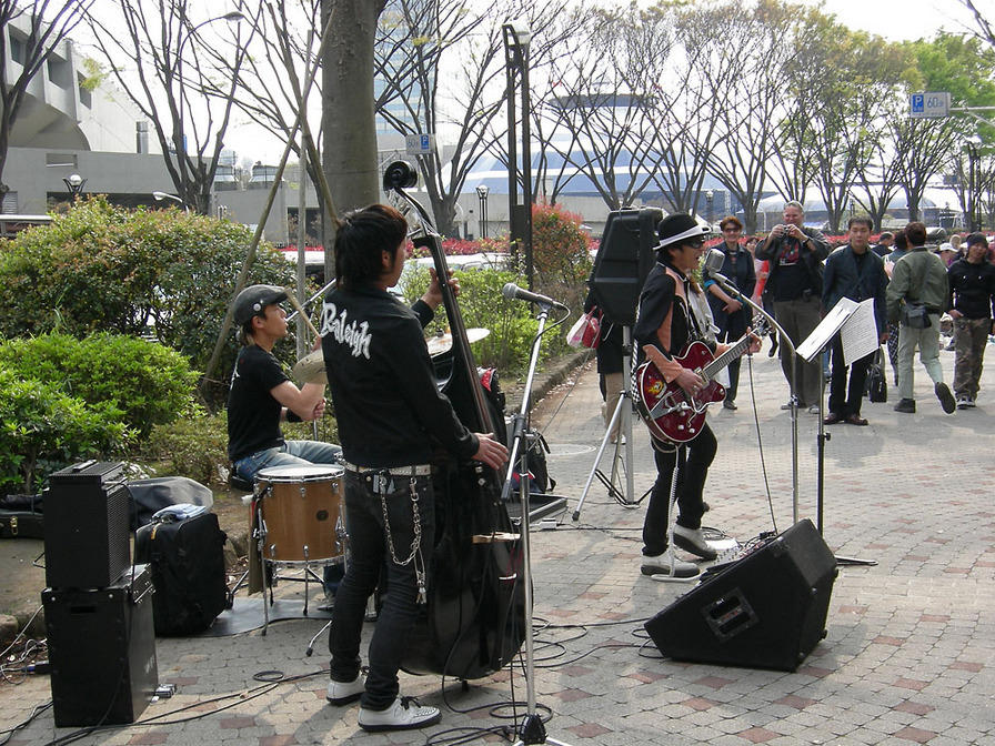 Local band playing at Yoyogi Park