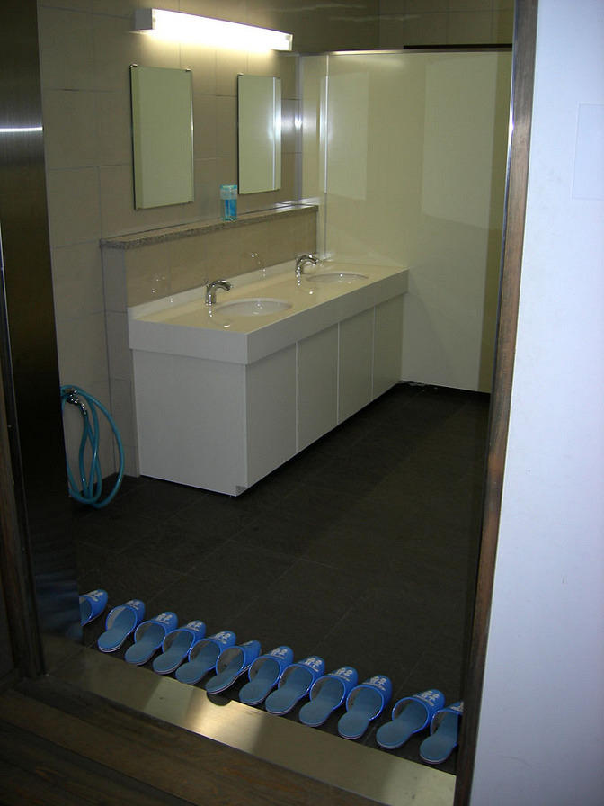 Don't forget your toilet shoes!
