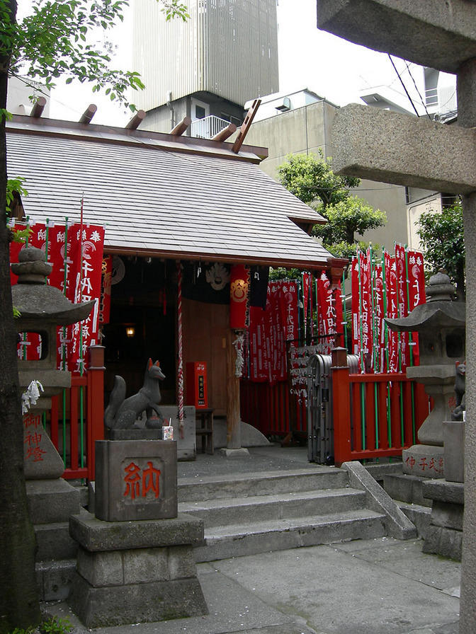 Little temple between new buildings